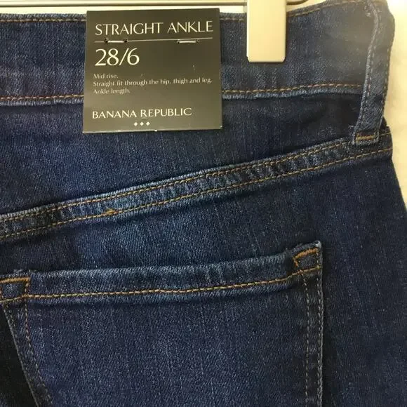 Banana Republic Dark Wash Straight Ankle Jeans - Picture 7 of 8